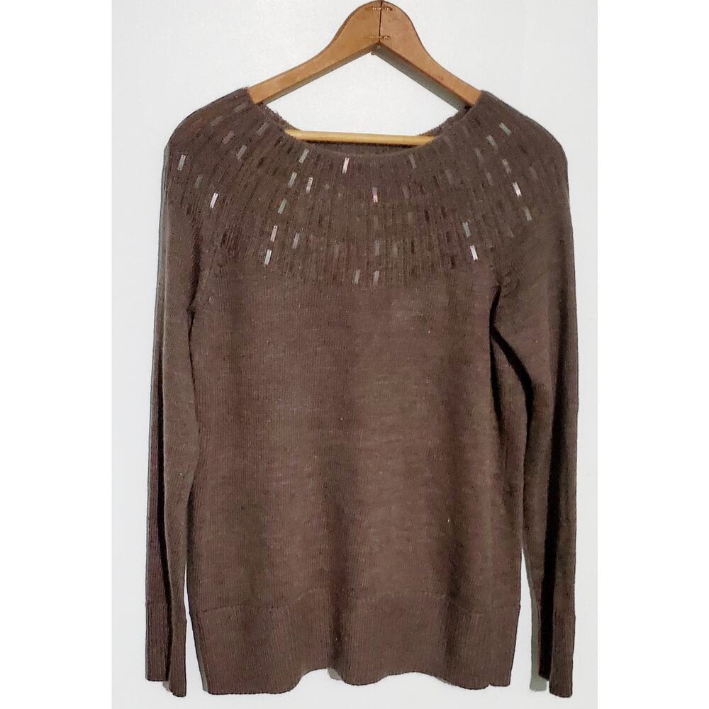 Apt. 9 New Womens Brown Sweater Size Large Cottagecore Glam Classic Minimalist